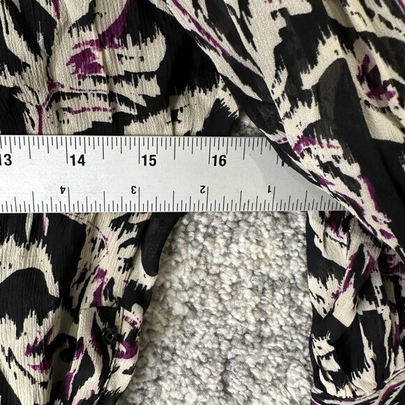 ba&sh Dress Womens XS Black Gize Ruched Long Sleeve Mini Abstract Print 1E22GIZE - Picture 3 of 9